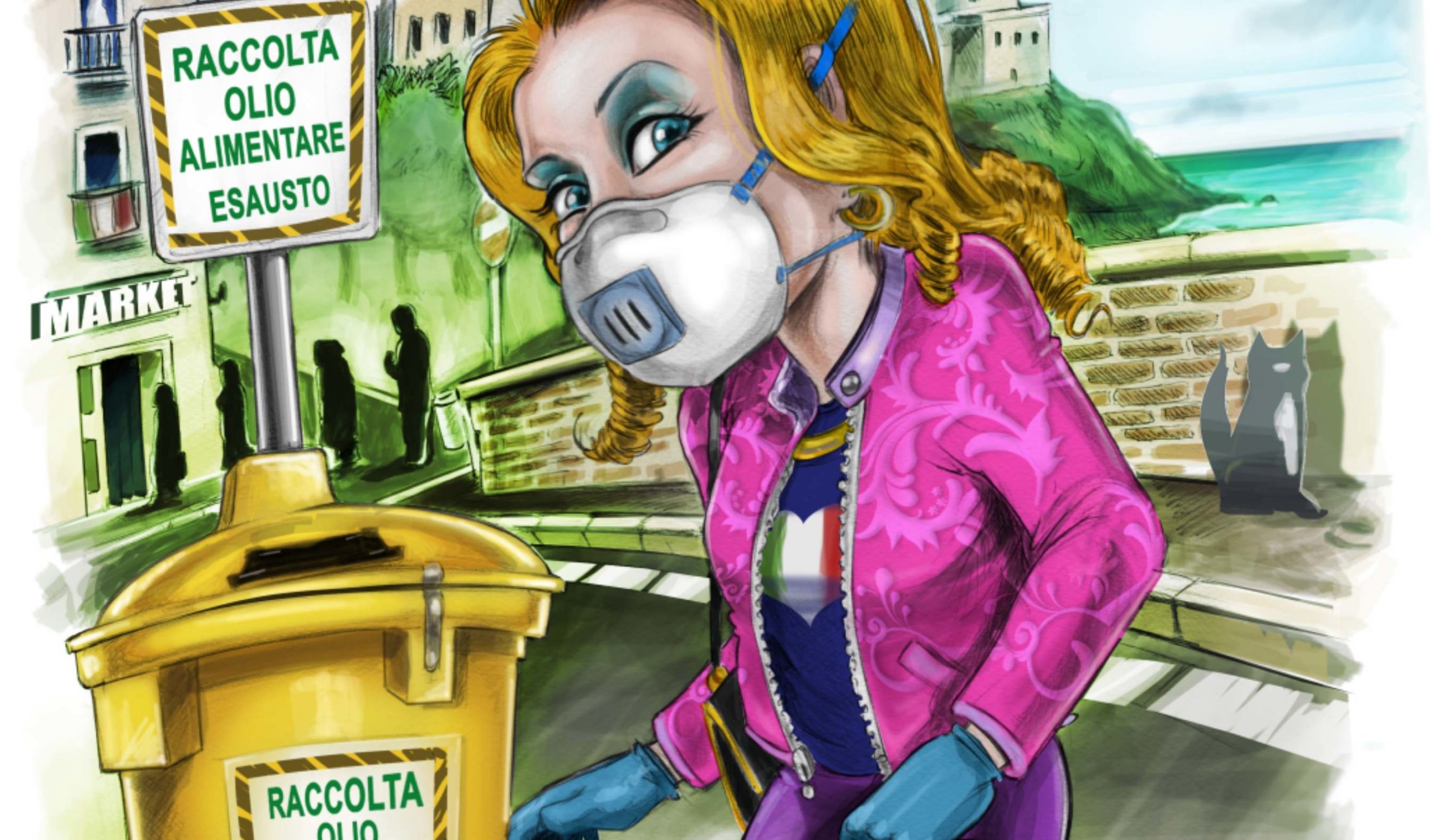 Buttare la spazzatura non è mai stato così bello!”: la vignetta di Adriatica Oli